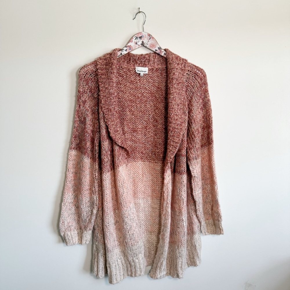 Heartloom Pink Ombre Knit Open Cardigan Sweater S Small